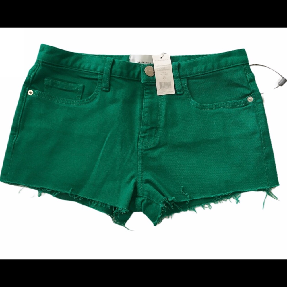 Current Elliott Green Boyfriend Cut Off Shorts 25